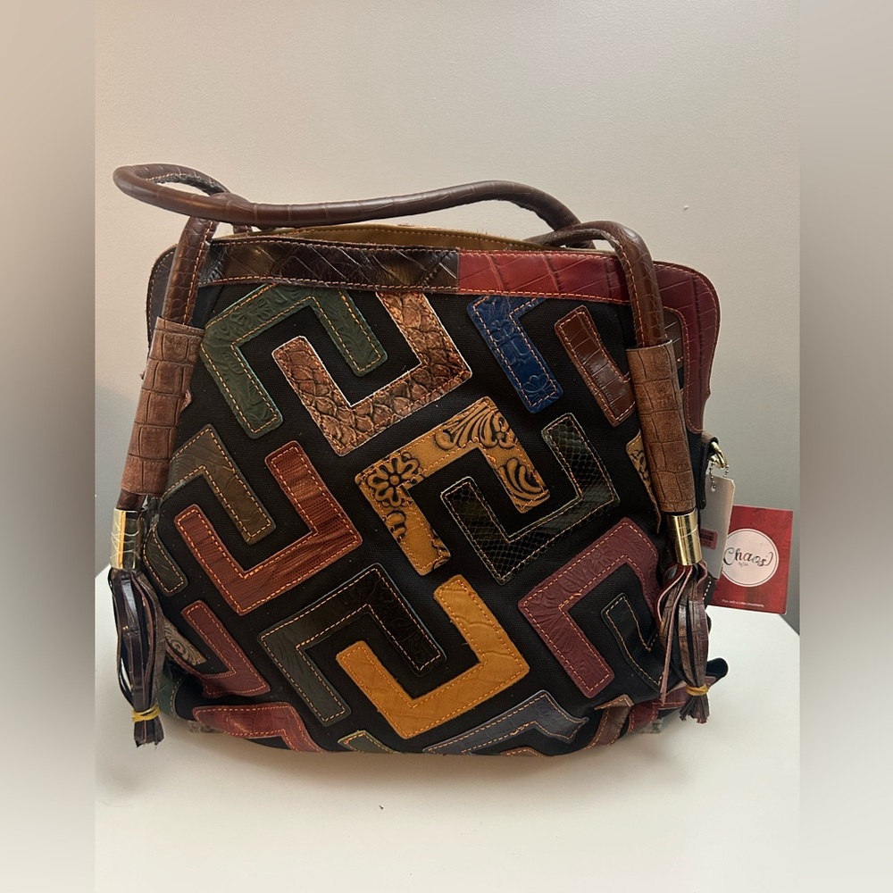 Colorful Leather Handbag NWT